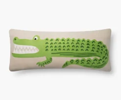 Alligator Embroidered Pillow|RIFLE PAPER Co. Discount