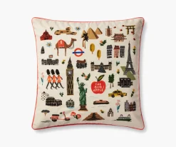 Bon Voyage Embroidered Pillow|RIFLE PAPER Co. New