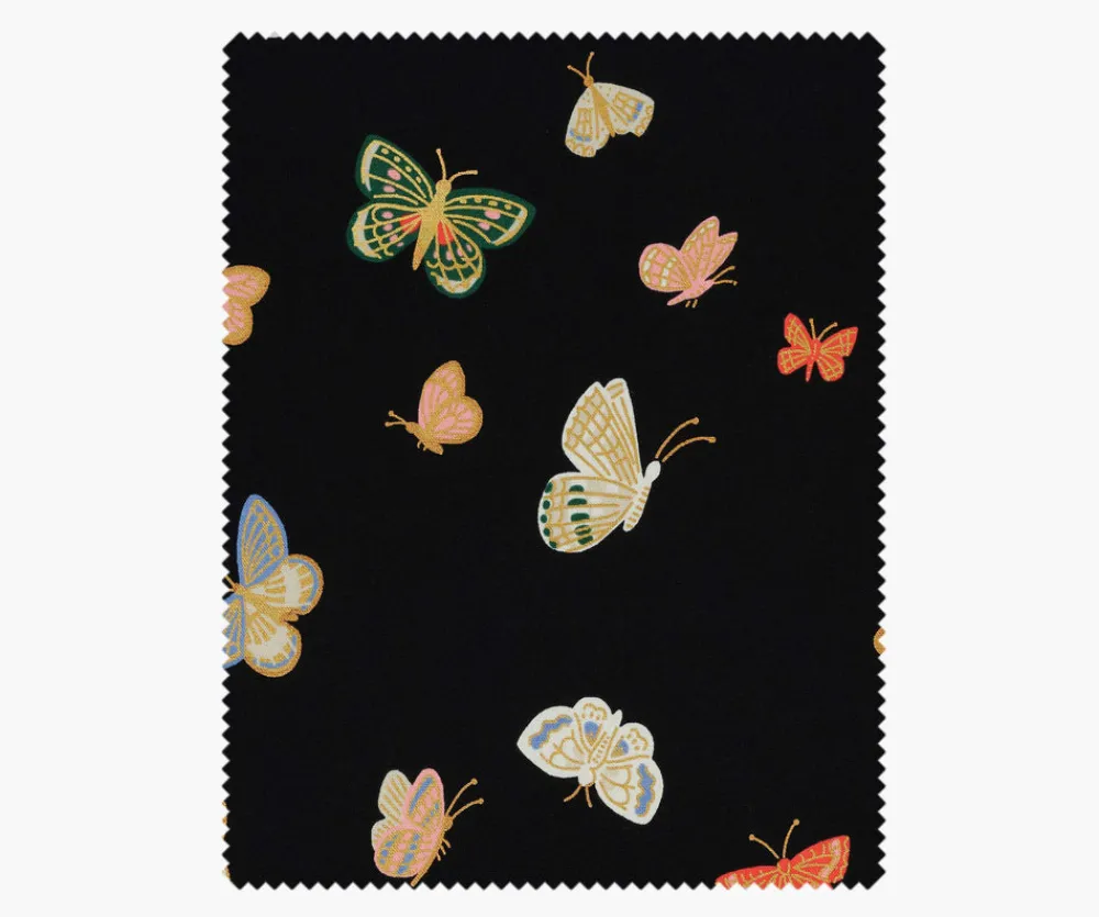 Butterfly House Canvas Metallic Fabric|RIFLE PAPER Co. Discount