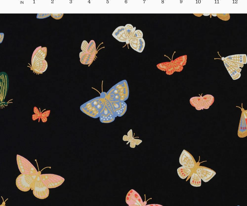Butterfly House Canvas Metallic Fabric|RIFLE PAPER Co. Discount