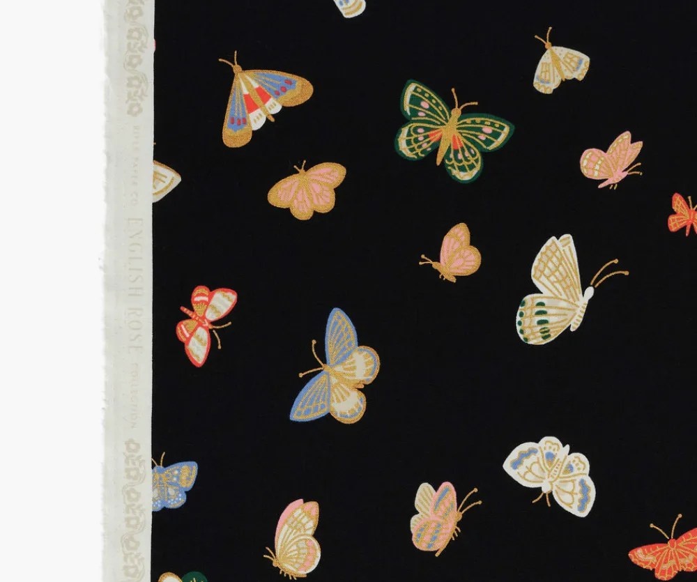 Butterfly House Canvas Metallic Fabric|RIFLE PAPER Co. Discount
