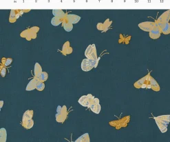 Butterfly House Canvas Metallic Fabric|RIFLE PAPER Co. Clearance