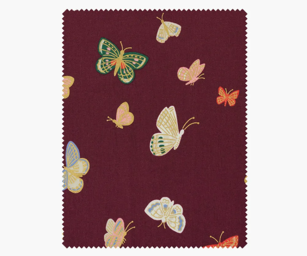 Butterfly House Canvas Metallic Fabric|RIFLE PAPER Co. Online