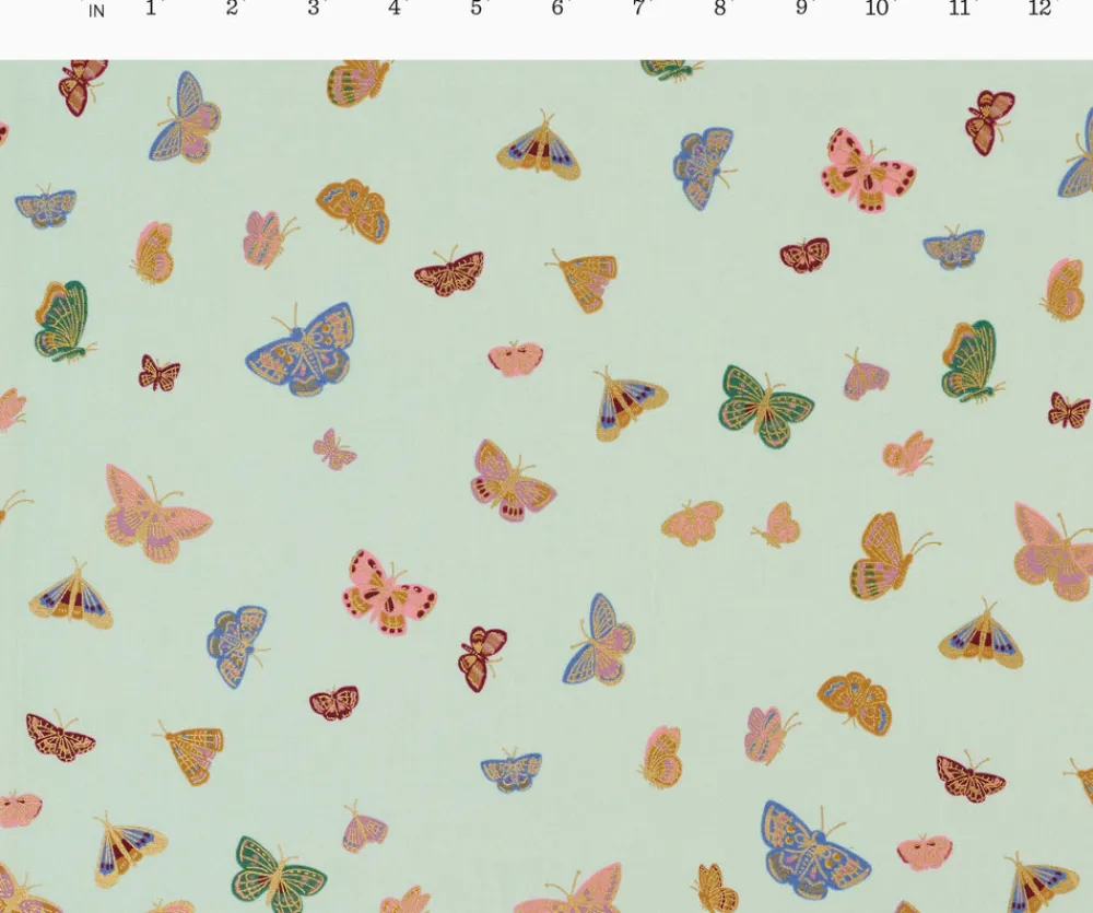 Butterfly House Cotton Metallic Fabric|RIFLE PAPER Co. Discount