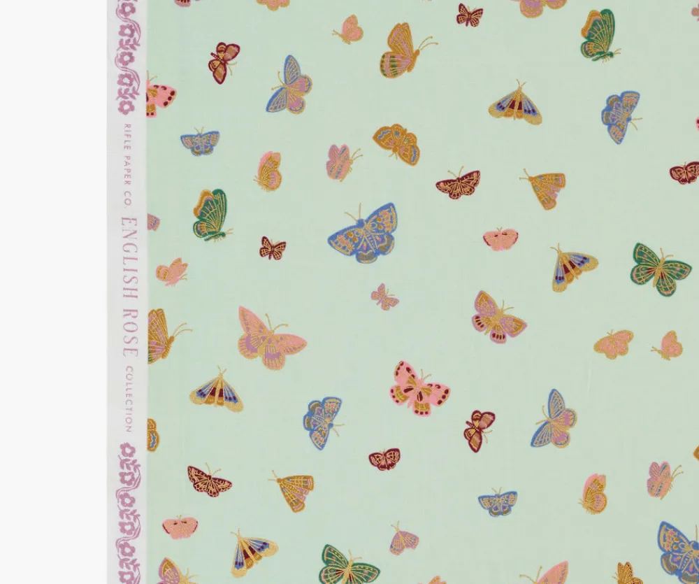 Butterfly House Cotton Metallic Fabric|RIFLE PAPER Co. Discount