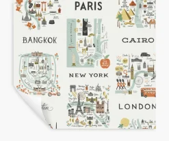 City Maps Peel & Stick Wallpaper|RIFLE PAPER Co. Discount