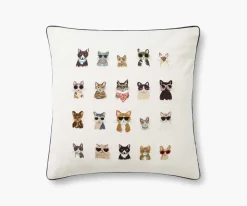 Cool Cats Embroidered Pillow|RIFLE PAPER Co. Online