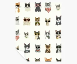 Cool Cats Peel & Stick Wallpaper Sample|RIFLE PAPER Co. Hot