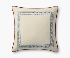 Delphine Border Embroidered Pillow|RIFLE PAPER Co. Clearance