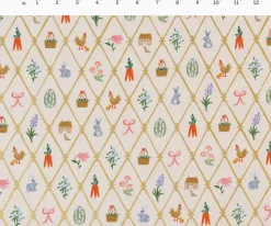 Easter Lattice Canvas Metallic Fabric|RIFLE PAPER Co. Hot