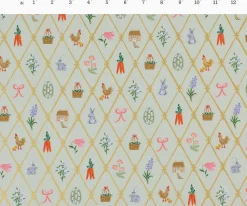 Easter Lattice Canvas Metallic Fabric|RIFLE PAPER Co. Fashion