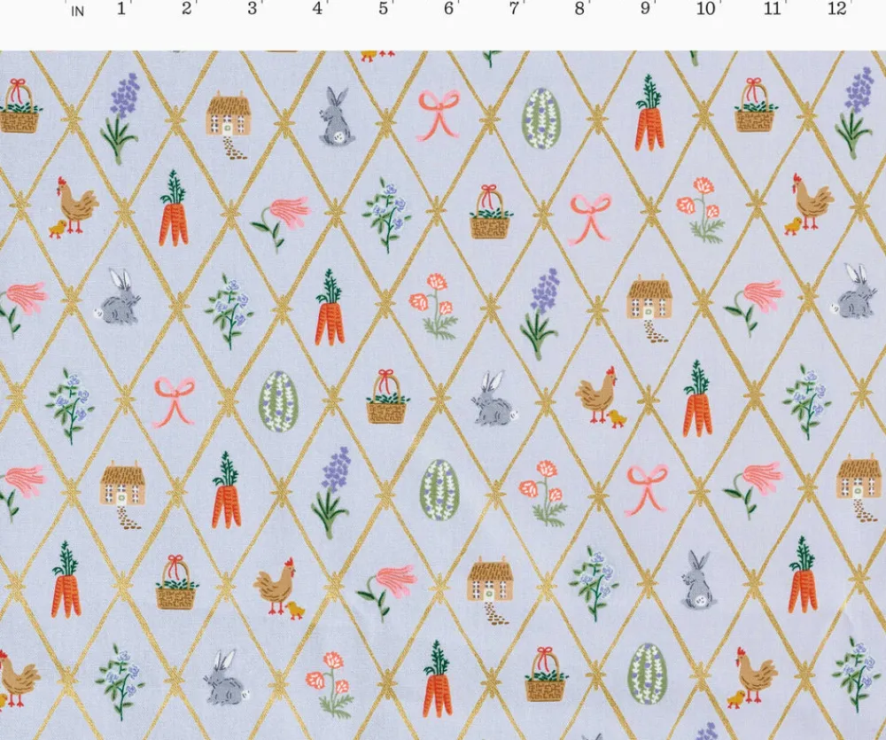 Easter Lattice Canvas Metallic Fabric|RIFLE PAPER Co. Discount