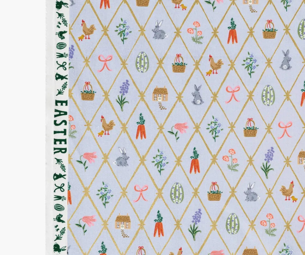 Easter Lattice Canvas Metallic Fabric|RIFLE PAPER Co. Discount