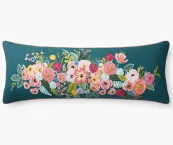 Embroidered Lumbar Pillow Cover|RIFLE PAPER Co. Online
