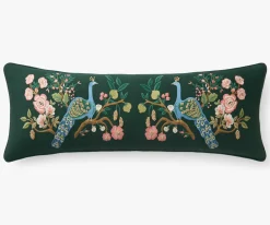 Embroidered Lumbar Pillow Cover|RIFLE PAPER Co. Sale