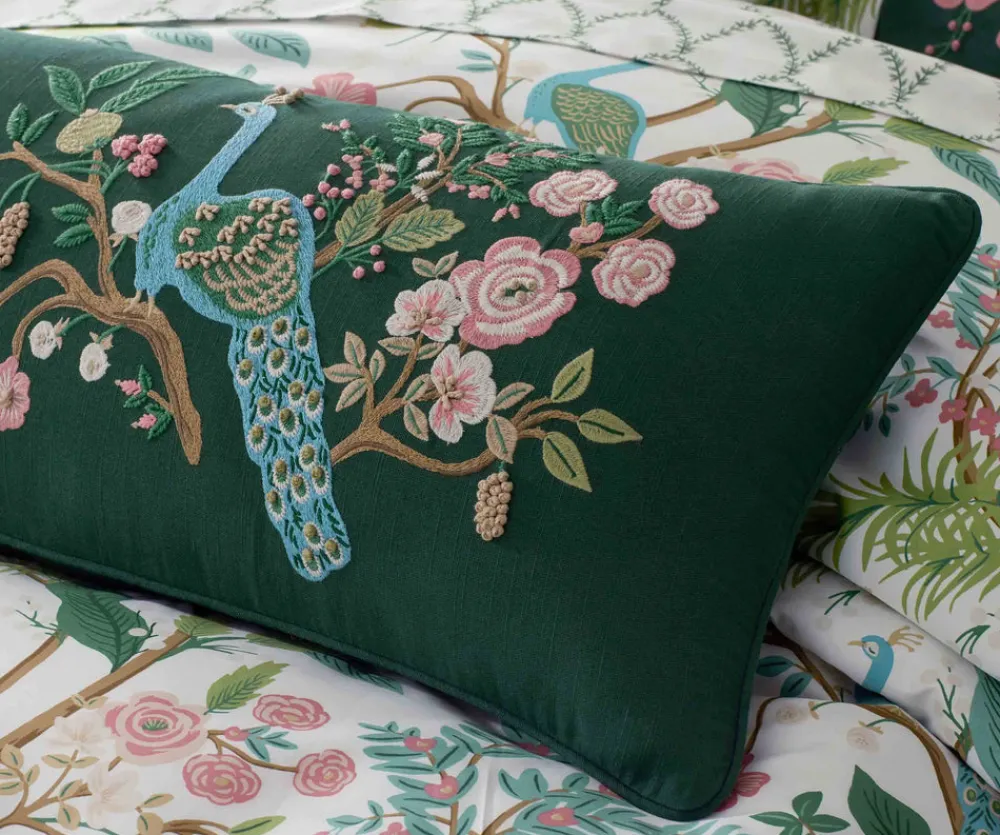 Embroidered Lumbar Pillow Cover|RIFLE PAPER Co. Sale