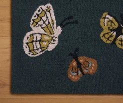 Highgrove Butterfly House Wool Hooked Rug|RIFLE PAPER Co. Sale