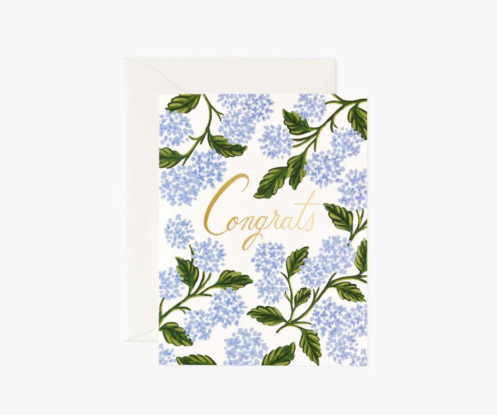 Hydrangea Congrats Greeting Card|RIFLE PAPER Co. Fashion