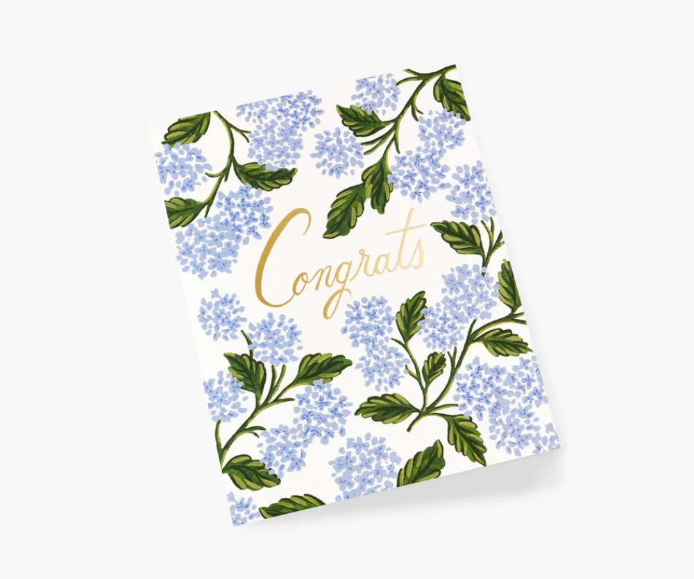 Hydrangea Congrats Greeting Card|RIFLE PAPER Co. Fashion