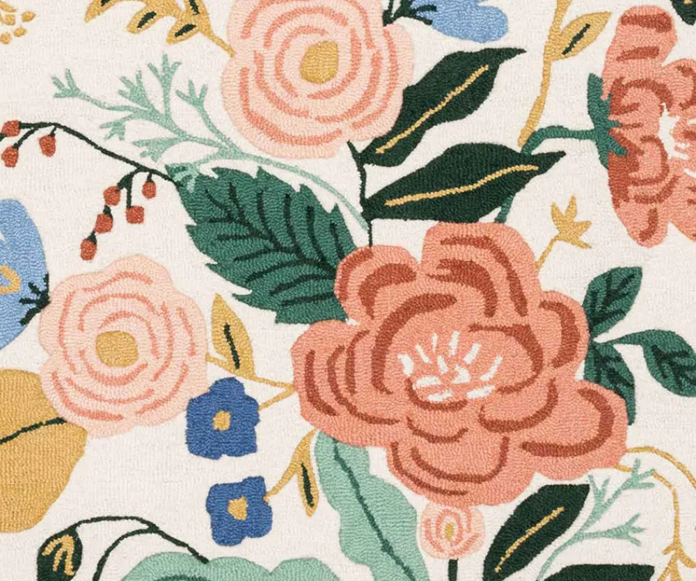 Les Fleurs Floral Vines Wool-Hooked Rug|RIFLE PAPER Co. Discount