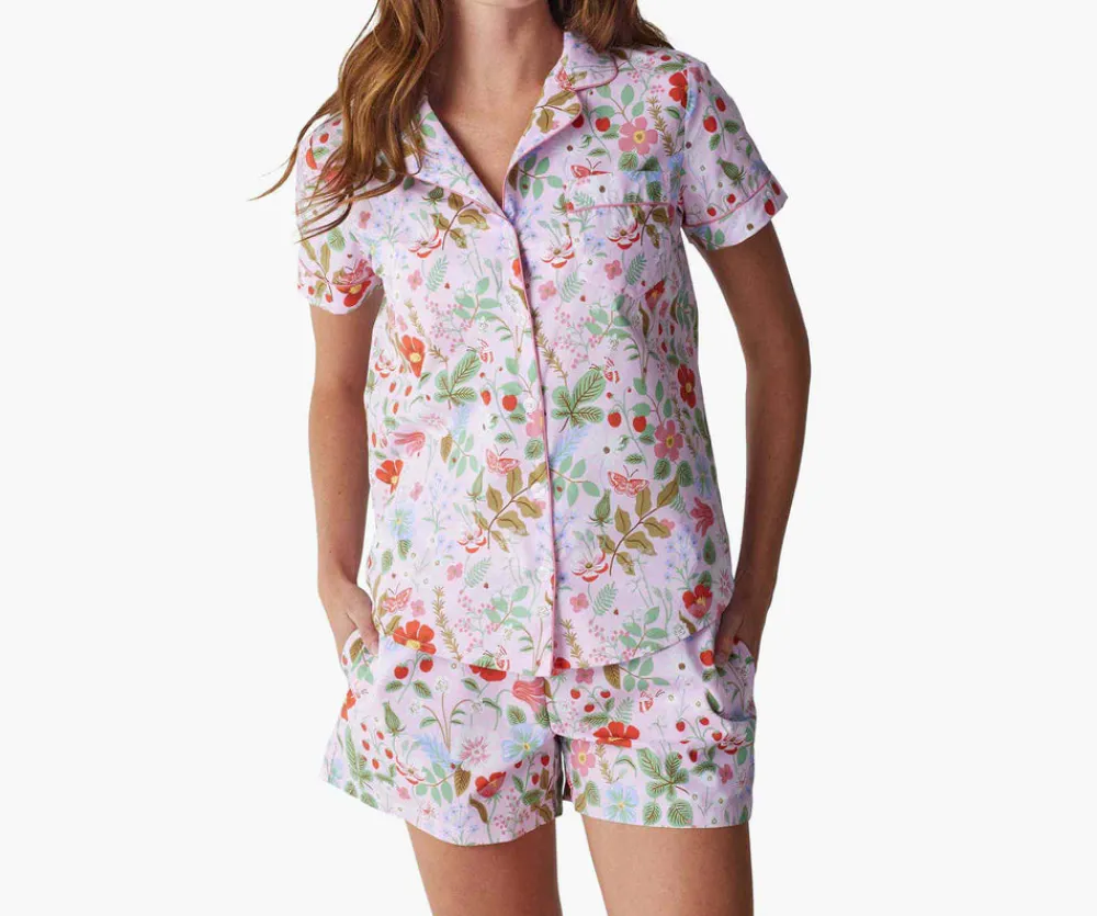 Poplin Button Front Short Set|RIFLE PAPER Co. Outlet