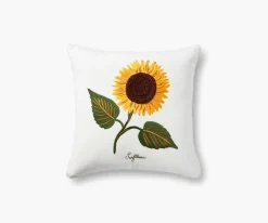 Sunflower Embroidered Pillow|RIFLE PAPER Co. Best
