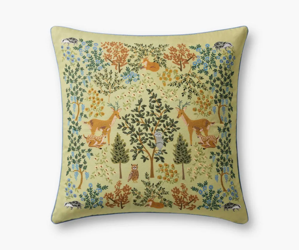 Woodland Forest Embroidered Pillow|RIFLE PAPER Co. New