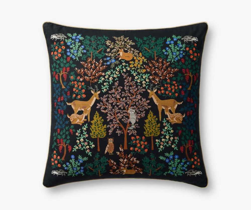 Woodland Forest Embroidered Pillow|RIFLE PAPER Co. Online