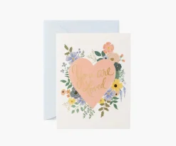 You Are Loved Heart Greeting Card|RIFLE PAPER Co. Sale