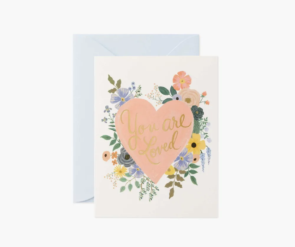 You Are Loved Heart Greeting Card|RIFLE PAPER Co. Sale