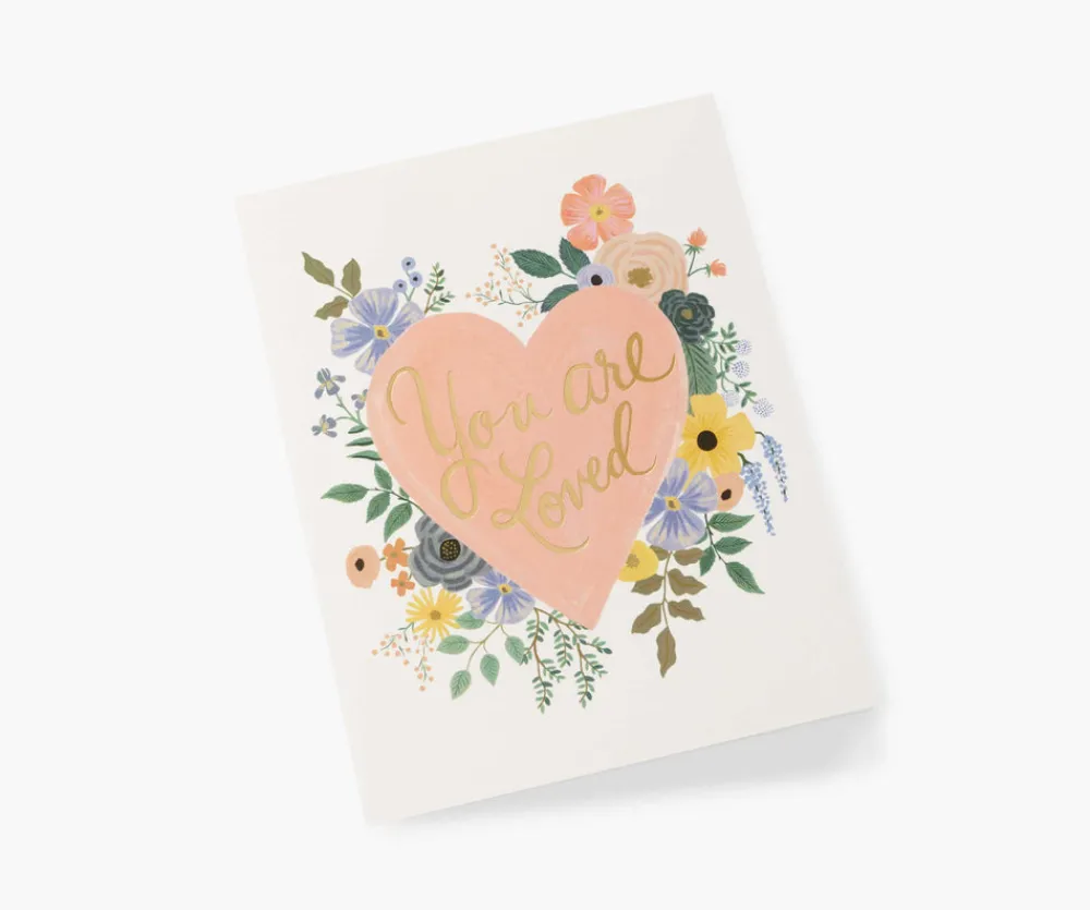 You Are Loved Heart Greeting Card|RIFLE PAPER Co. Sale